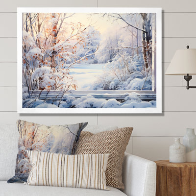 «Winter River Window View III - Winter Landscape», art sur toile