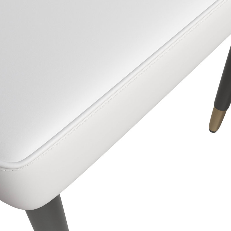 Calume Dining Side Chair – Modern Upholstered Dining Chair with High Back, Diamond Stitching, and Solid Oak Wood Legs, Ergonomic Kitchen & Dining Room Chair