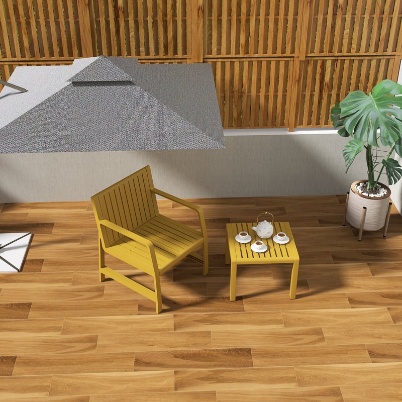 2-Piece Patio Set -Waterproof Furniture (Chair + Coffee Table), Durable PP Material for Indoor/Outdoor, Yellow