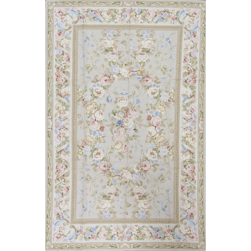 Gros Point Needlepoint Flatweave Wool Area Rug