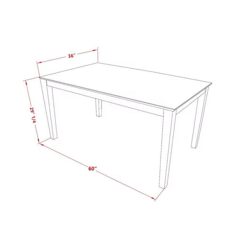 L'ensemble 5 pièces de table et chaises de cuisine comprend une table de salle à manger rectangulaire et 4 chaises rembourrées en tissu de polyester, 36 x 60 pouces, lin blanc
