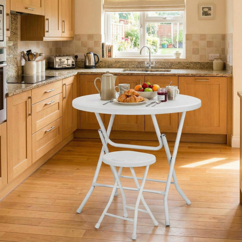 Table d'appoint 23,6 po blanche, H 28,7 po x l 23,6 po x P 23,6 po