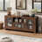 Farmhouse TV Stand for 55/65 Inch TV, Wood Entertainment Center with Acrylic Door Storage Cabinet, Adjustable Shelves, Sturdy TV Console Table for Living Room Bedroom-330634884
