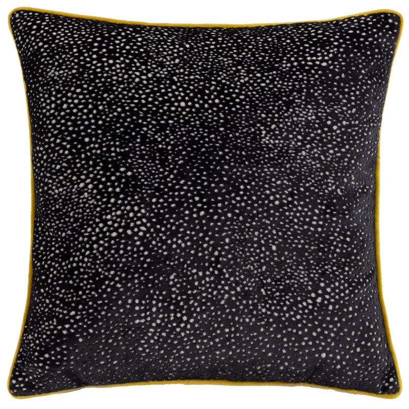 Estelle Square Cushion, Black/Gold