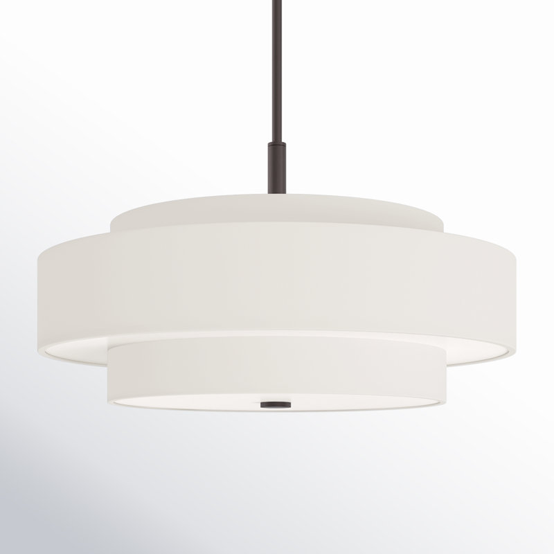 Flaire 5-Light Chandelier, Bronze anglais, Blanc cassé