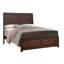 Grand lit à panneaux en noyer avec design classique et support de matelas moderne