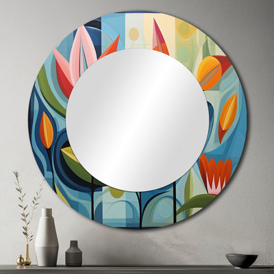 Miroir mural vert Mid Century