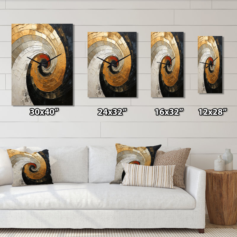 Horloge murale en spirale beige, Médium