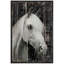 Courir, chevaux, gris, vert, cheval, portrait, sur, effet bois, panneaux, animaux, faune, art numérique, rustique-101090711-101090709