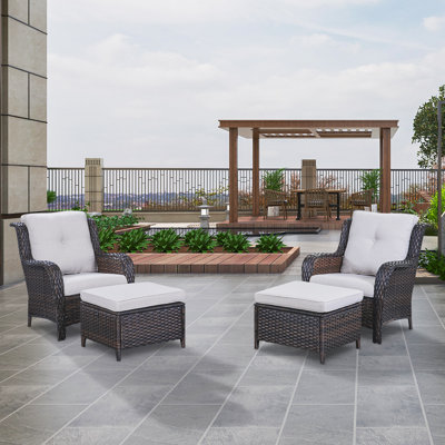 Deb Wicker Patio Chairs with Cushions