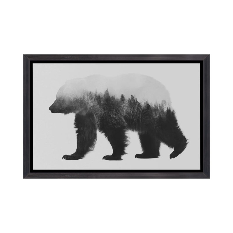 «Bjorn I in B&W» par Andreas Lie - impression d'art graphique, H 18 po x l 26 po x P 1,5 po, Toile avec cadre noir patiné