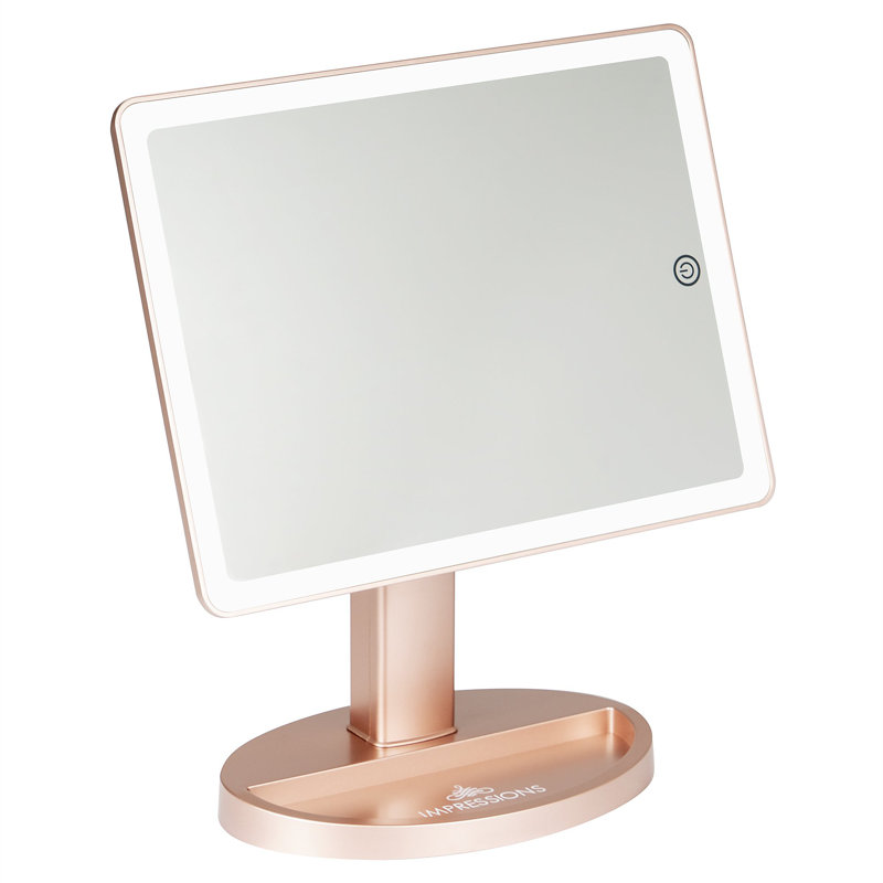 Miroir de maquillage lumineux Touch Touch, Or rose