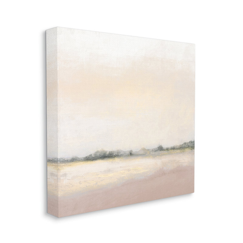 «Mute Prairie Landscape Sun Bleached Open Fields» par Michael Marcon - Peinture, H 36 po x l 36 po x P 1,5 po, Toile tendue