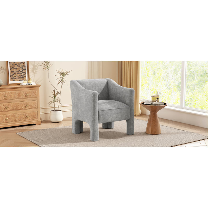 Fauteuil rembourré 29,9 po Modern, Gris