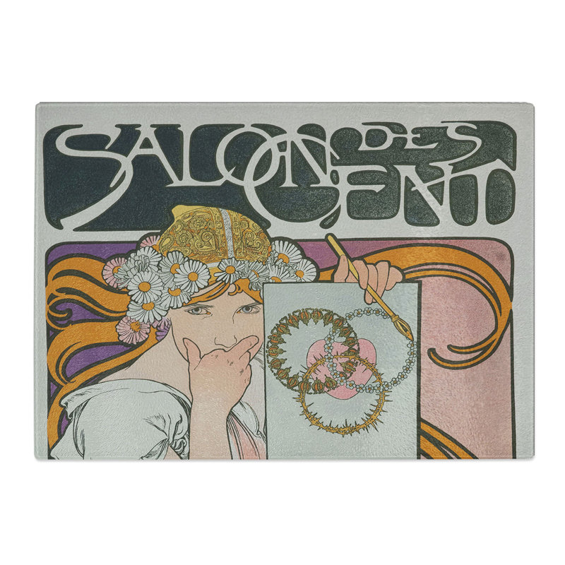 Salon des Cent Vol.1 by Alphonse Mucha Chopping Board, 0.4cm H x 20cm W x 28.5cm L
