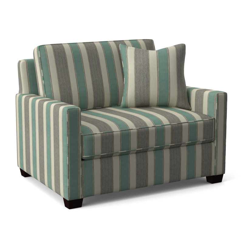 Nicklaus Upholstered 49'' Sleeper Sofa, Java Finish, White Sugar Performance; 0863-91, Gel Memory Foam Mattress