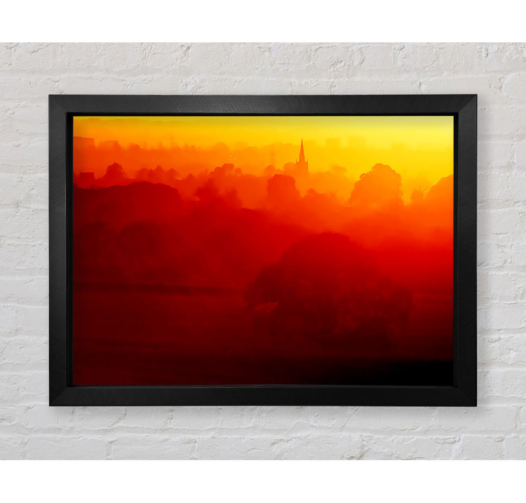 Orange Morning Countryside - Einzelner Bilderrahmen Kunstdrucke