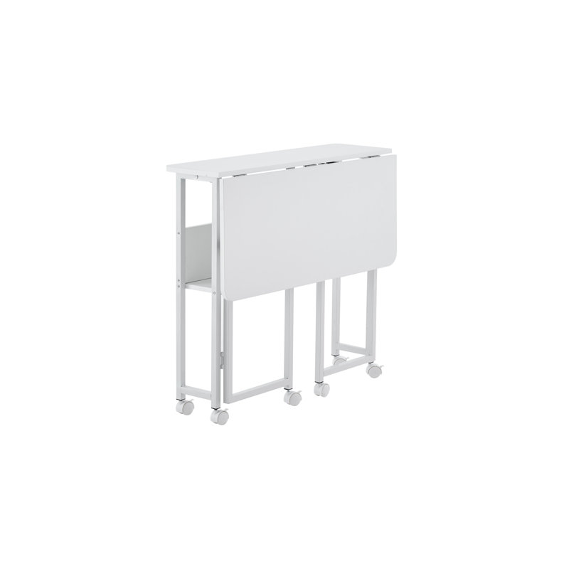 Folding Desk Small Foldable Desk for Small Space, 31.5 Inches Writing Computer Desk in Study, Home Office Foldable Office Desk for Bedroom 80*58,white