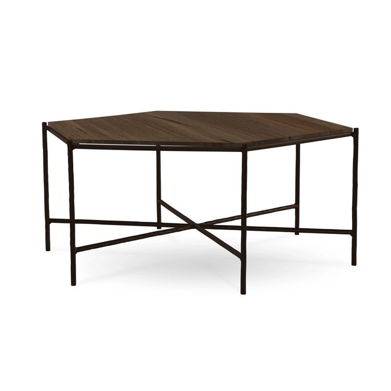Athena Glass Top Coffee Table, Textured Black, Cashew, Maple