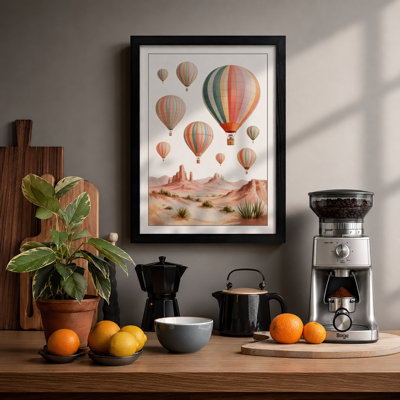 Balloons Above Desert Boho - Framed Print