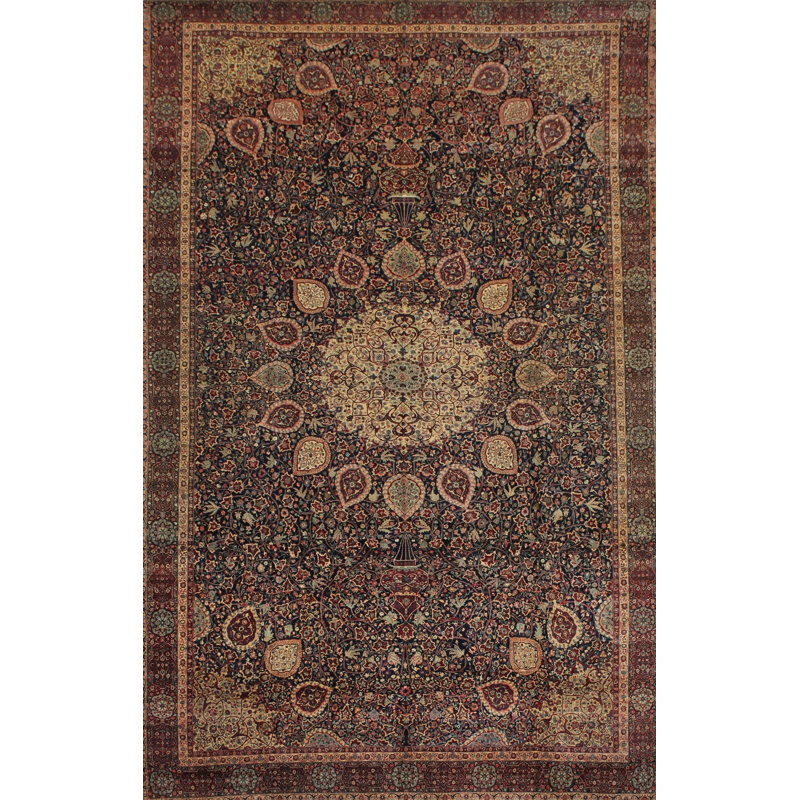 Tapis brun/beige/rouge traditionnel Enprise, Rectangle 5 pi x 7 pi
