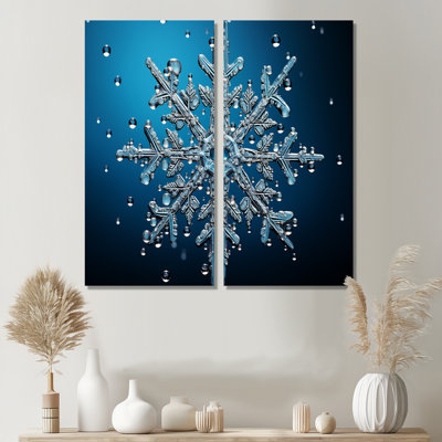 Blue Snowflake Holiday II - paysages d'hiver, impressions sur toile