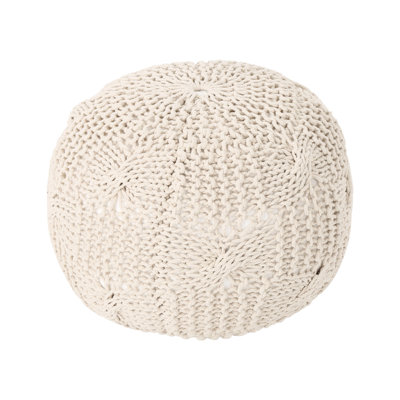 Bordeaux  Knitted Cotton Round Pouf