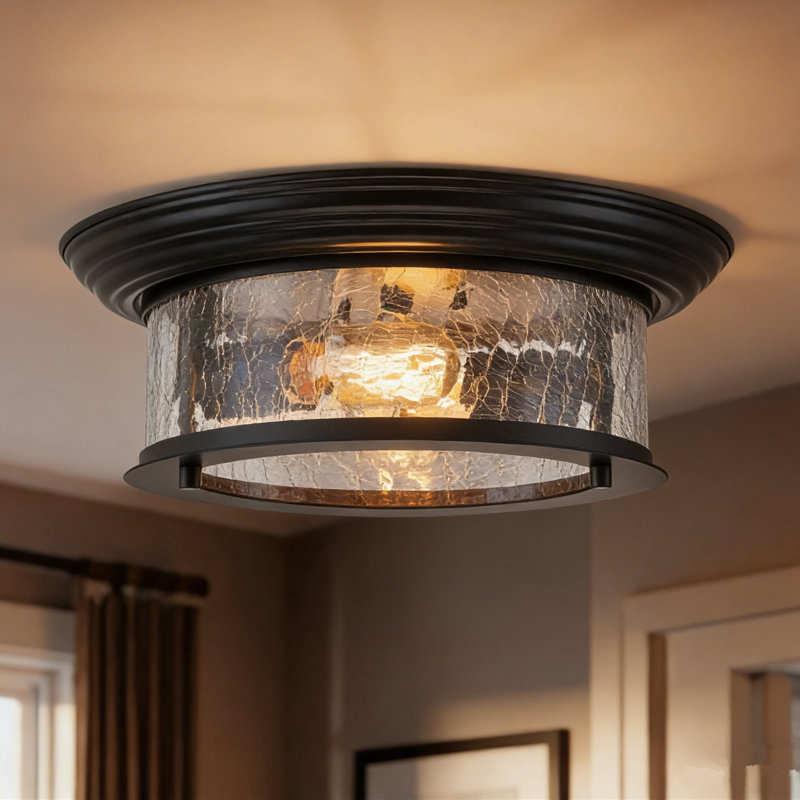 Plafonnier encastré en verre 2 lumières Boatner
