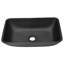 Lavabo de salle de bain tout-inclus noir mat avec robinet et robinet escamotable élégant - 13,0 po x 18,13 po x 4 po x 4 po