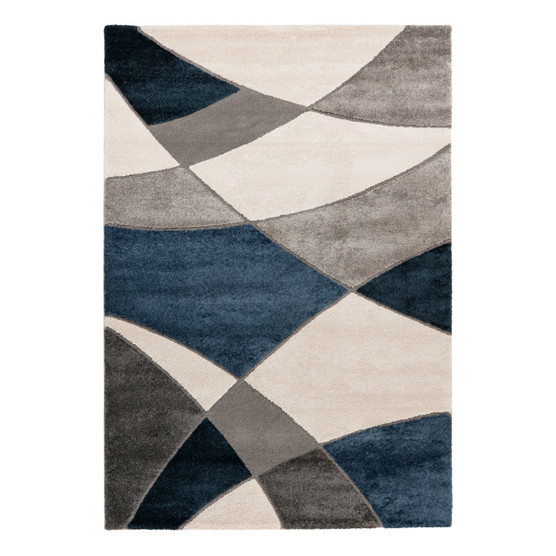 Frisco Geometric Area Rug, Blue, Rectangular 200 x 290cm