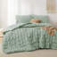 Literie de lit dans un grand lit - Ensembles d'édredon à carreaux en tissu écossais 7 pièces, ensemble de lit bohème blanc doux et léger avec édredons pour grand lit, draps, taies d'oreiller et taies décoratives-105526853-105526855