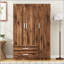 Armoire-penderie à trois portes avec 2 tiroirs et 2 tringles pour un rangement organisé et spacieux