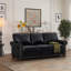 Canapé de salon avec canapé de rangement modulaire 2 + 3 en similicuir noir-1824672927