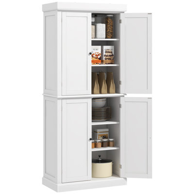 HOMCOM 72.5"" Kitchen Pantry Storage Cabinet, Freestanding Kitchen Cupboard With 4 Doors And Adjustable Shelves For Dining Room -  Winston Porter, 75693A2C74CE40ED8CBD82B5D46EB414