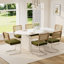 Ensemble de salle à manger élégant à double piédestal avec chaises en velours-908193389-908193378
