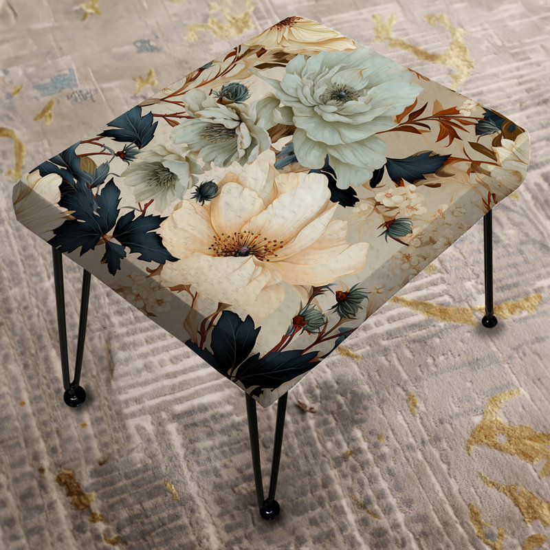 Autumn Boho Chic Poppy Blooms - Repose-pieds rectangulaire floral