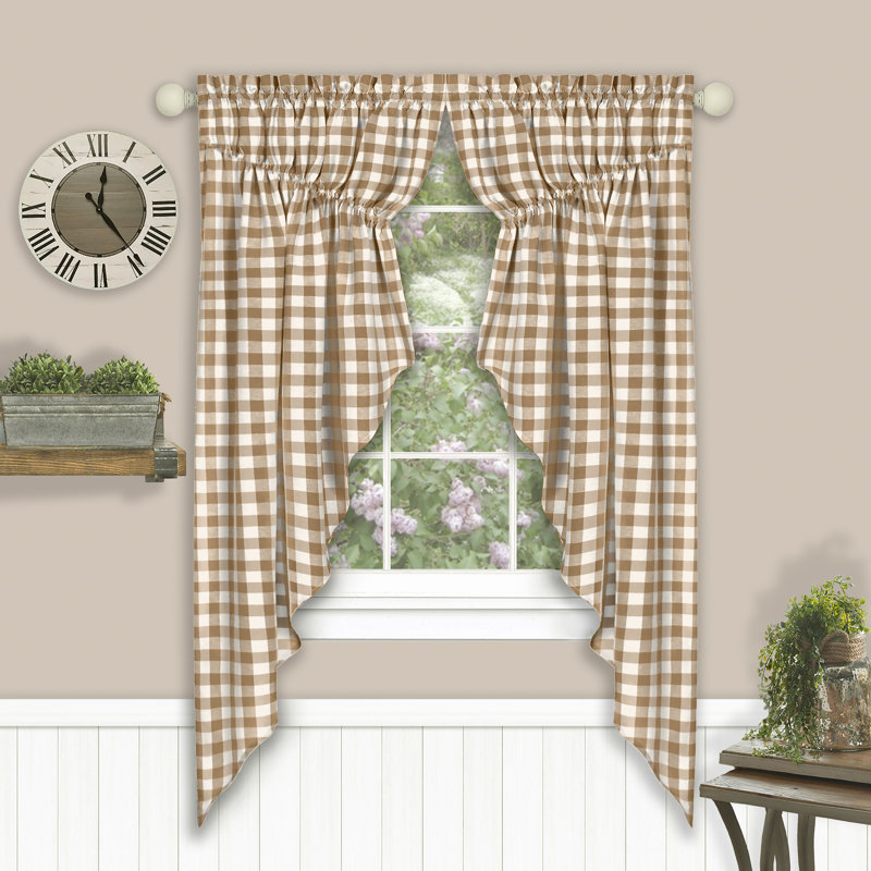 Mohr Semi Sheer Curtain Pair, Taupe