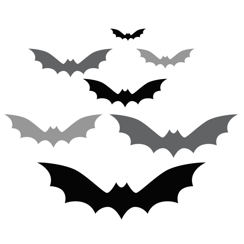 Wall Decal, Black/Gray/Light Gray