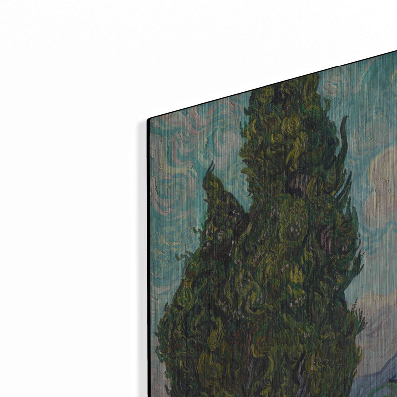 «Cypresses» par Vincent Van Gogh, art mural en métal, H 24 po x l 16 po