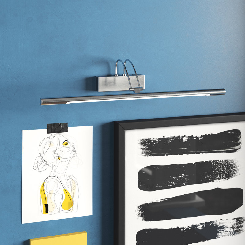 1 -Light Hardwired LED Wall Mounted Picture Light, Satin Silver