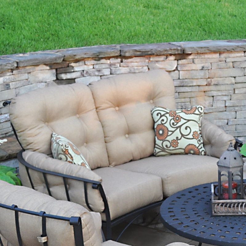 Ussery 68'' Wide Loveseat with Cushions, Canvas Spa