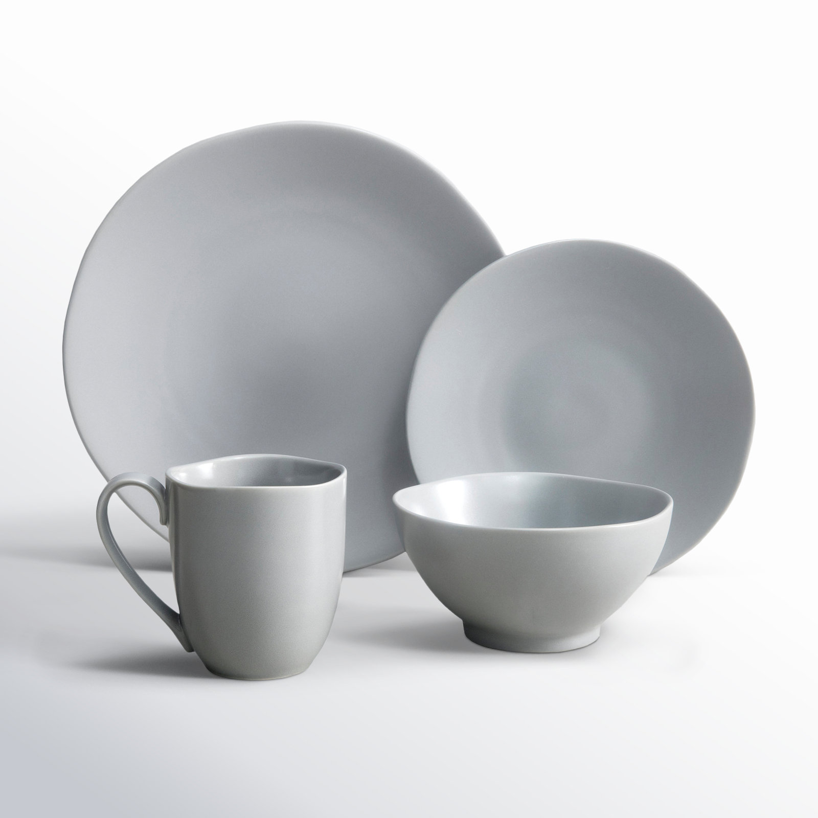 Fortessa Heirloom 16 Piece Dinneware Set, Service for 4, Smoke Gray