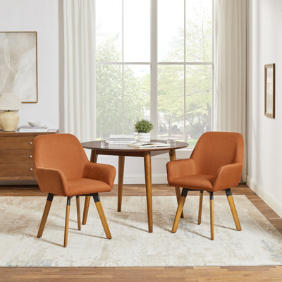 Rayshawn 22.83" W Linen Swivel Dining Chair
