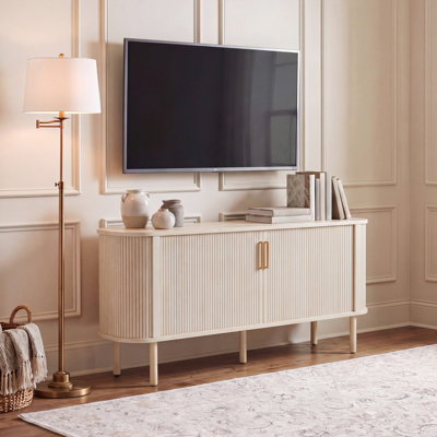 Carvin 62.99" W TV Stand with Tambour Doors
