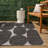 Oliver Modern Geometric Organic Shapes Black/Cream Indoor/Outdoor Rug-1822286027