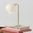 Christabella Gold Modern Frosted Glass Globe LED Reading, Living Room, Desk and Bedside Table Lamp with Weighted Marble Base