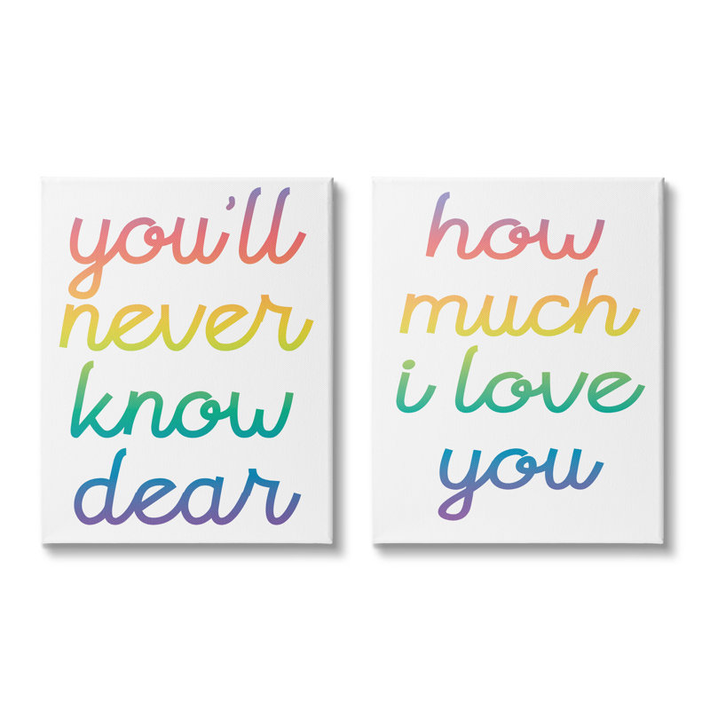 «How I I Love You», citation de la typographie arc-en-ciel, H 20 po x l 16 po, Giclée encadrée noir minuit