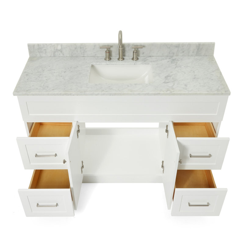 Ensemble de meuble-lavabo simple 55 po Partham, Blanc