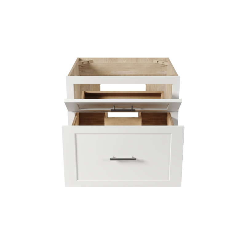Meuble-lavabo mural simple flottant 24 po Disar, White