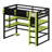 Space-Saving High Sleeper Featuring Built-in Desk, Lateral Storage Unit, Multi-Tier Shelves, and Smart Color-Changing LED System-6942760